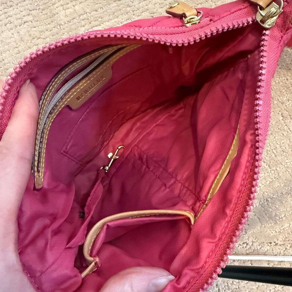 MZ Wallace Zinnia Pink Quilted Metro Scout Deluxe Crossbody Bag Gold Hardware - Picture 13 of 13